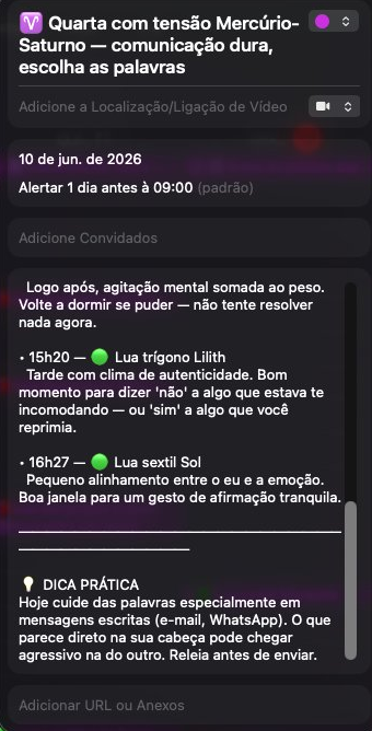 Evento do dia no celular: Quarta com tensão Mercúrio-Saturno, com interpretações dos aspectos e a Dica Prática