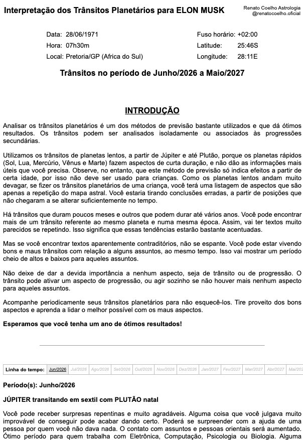 Interpretação dos trânsitos planetários
